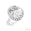 Oval Shape Semi-Mount Halo Diamond Engagement Ring