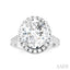 Oval Shape Semi-Mount Halo Diamond Engagement Ring