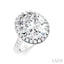 Oval Shape Semi-Mount Halo Diamond Engagement Ring