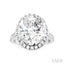 Oval Shape Semi-Mount Halo Diamond Engagement Ring