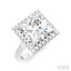 Princess Shape Semi-Mount Halo Diamond Engagement Ring