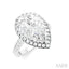 Pear Shape Semi-Mount Halo Diamond Engagement Ring