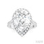 Pear Shape Semi-Mount Halo Diamond Engagement Ring