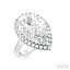 Pear Shape Semi-Mount Halo Diamond Engagement Ring