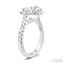 Round Shape Semi-Mount HaloDiamond Engagement Ring