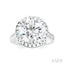 Round Shape Semi-Mount Halo Diamond Engagement Ring