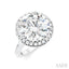 Round Shape Semi-Mount Halo Diamond Engagement Ring