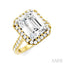 Emerald Shape Semi-Mount Halo Diamond Engagement Ring