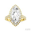 Marquise Shape Semi-Mount Halo Diamond Engagement Ring