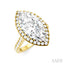 Marquise Shape Semi-Mount Halo Diamond Engagement Ring