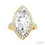 Marquise Shape Semi-Mount Halo Diamond Engagement Ring