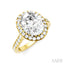 Oval Shape Semi-Mount Halo Diamond Engagement Ring