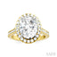 Oval Shape Semi-Mount Halo Diamond Engagement Ring