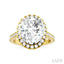 Oval Shape Semi-Mount Halo Diamond Engagement Ring