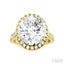 Oval Shape Semi-Mount Halo Diamond Engagement Ring