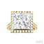 Princess Shape Semi-Mount Halo Diamond Engagement Ring