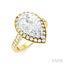 Pear Shape Semi-Mount Halo Diamond Engagement Ring