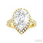 Pear Shape Semi-Mount Halo Diamond Engagement Ring