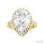 Pear Shape Semi-Mount Halo Diamond Engagement Ring