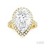 Pear Shape Semi-Mount Halo Diamond Engagement Ring