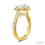 Round Shape Semi-Mount HaloDiamond Engagement Ring