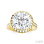 Round Shape Semi-Mount HaloDiamond Engagement Ring