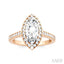 Marquise Shape Semi-Mount Halo Diamond Engagement Ring