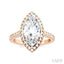 Marquise Shape Semi-Mount Halo Diamond Engagement Ring