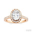 Oval Shape Semi-Mount Halo Diamond Engagement Ring