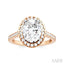 Oval Shape Semi-Mount Halo Diamond Engagement Ring
