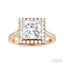Princess Shape Semi-Mount Halo Diamond Engagement Ring