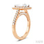 Princess Shape Semi-Mount Halo Diamond Engagement Ring