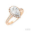 Pear Shape Semi-Mount Halo Diamond Engagement Ring