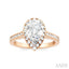 Pear Shape Semi-Mount Halo Diamond Engagement Ring