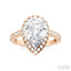 Pear Shape Semi-Mount Halo Diamond Engagement Ring