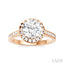 Round Shape Semi-Mount HaloDiamond Engagement Ring