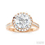 Round Shape Semi-Mount HaloDiamond Engagement Ring