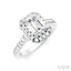 Emerald Shape Semi-Mount Halo Diamond Engagement Ring