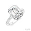 Emerald Shape Semi-Mount Halo Diamond Engagement Ring