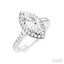 Marquise Shape Semi-Mount Halo Diamond Engagement Ring