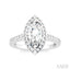 Marquise Shape Semi-Mount Halo Diamond Engagement Ring