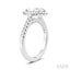 Marquise Shape Semi-Mount Halo Diamond Engagement Ring