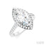 Marquise Shape Semi-Mount Halo Diamond Engagement Ring