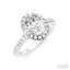 Oval Shape Semi-Mount Halo Diamond Engagement Ring