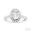 Oval Shape Semi-Mount Halo Diamond Engagement Ring