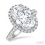 Oval Shape Semi-Mount Halo Diamond Engagement Ring
