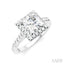Princess Shape Semi-Mount Halo Diamond Engagement Ring