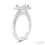 Princess Shape Semi-Mount Halo Diamond Engagement Ring