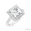Princess Shape Semi-Mount Halo Diamond Engagement Ring
