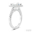 Princess Shape Semi-Mount Halo Diamond Engagement Ring